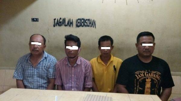 Ketua KNPI Binjai dan tiga orang lainnya ditahan di Mapolres Binjai, Rabu (20/5/2020).