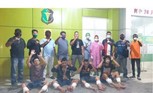 Empat pelaku pencurian kendaraan bermotor (curanmor-red) diamankan petugas Polrestabes Medan, Senin (1/6/2020).