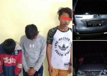 Ketiga remaja dibekuk jajaran Sat Reskrim Polsek Parmonangan.(foto: istimewa)