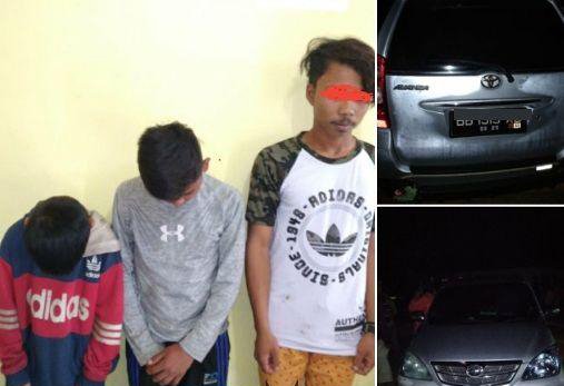 Ketiga remaja dibekuk jajaran Sat Reskrim Polsek Parmonangan.(foto: istimewa)
