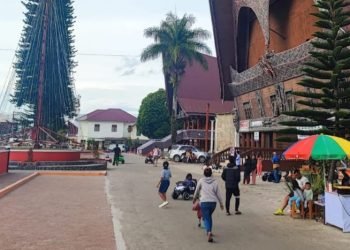 Kehadiran Taman Kota Tarutung Taput berdampak bagi pedagang sekitaran serta pedagang kecil yang memanfaatkan moment ramainya pengunjung. (Ist)
