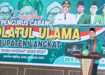 Wakil Gubernur Sumut Musa Rajekshah menghadiri acara Pelantikan Pengurus Cabang Nahdlatul Ulama (PCNU) Kabupaten Langkat Masa Khidmat 2022-2027 di Jantera Malay Rumah Dinas Bupati Langkat, Rabu (1/3).  (DISKOMINFO)