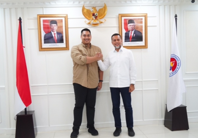 Wakil Gubernur (Wagub) Sumatera Utara (Sumut) Musa Rajekshah bersama Ikatan Motor Indonesia (IMI) Sumut bertemu dengan Menpora Dito Ariotedjo di Graha Pemuda Senayan Jakarta Pusat, Jumat (28/4). (DISKOMINFO SUMUT)
