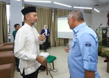 Wakil Gubernur Sumatera Utara (Wagub Sumut), Musa Rajekshah menghadiri sekaligus menutup Rapat Kerja Provinsi Pengprov IMI Sumut yang digelar di Hotel Sakka Medan, Jumat (7/4). (DISKOMINFO SUMUT)
