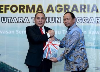 Gubernur Sumatera Utara (Sumut) Edy Rahmayadi menghadiri sekaligus membuka Rapat Koordinasi Gugus Tugas Reforma Agraria Provinsi Sumut TA.2023  untuk Penataan dan Penguatan Aset di Kawasan Sempadan Danau Toba dan Kawasan Pesisir di Adimulia Hotel Jalan Diponegoro Kota Medan. Selasa (20/6). (Diskominfo Sumut)