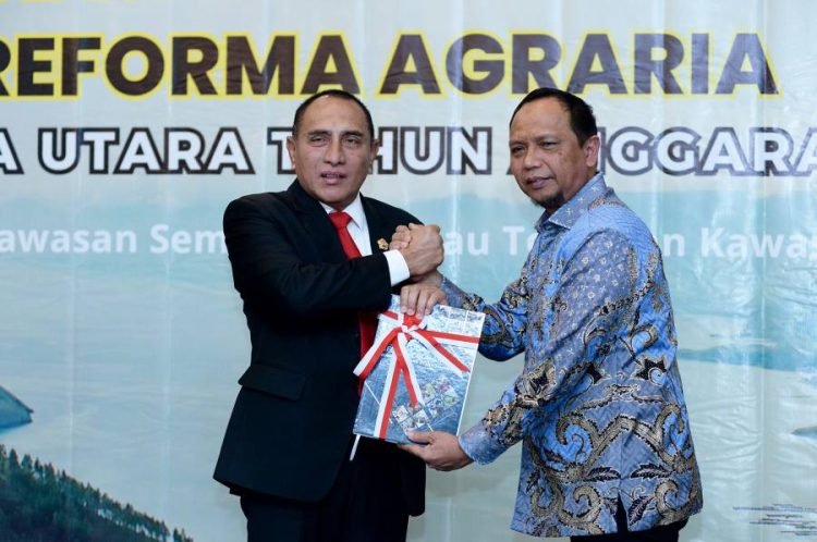 Gubernur Sumatera Utara (Sumut) Edy Rahmayadi menghadiri sekaligus membuka Rapat Koordinasi Gugus Tugas Reforma Agraria Provinsi Sumut TA.2023  untuk Penataan dan Penguatan Aset di Kawasan Sempadan Danau Toba dan Kawasan Pesisir di Adimulia Hotel Jalan Diponegoro Kota Medan. Selasa (20/6). (Diskominfo Sumut)