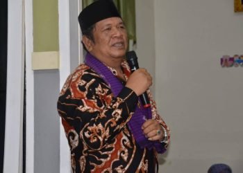 Wali Kota Padangsidimpuan Irsan Nasution memberikan sambutan di safari Tahun bari Islam di Kelurahan Bonan Dolok, Kecamatan Padangsidimpuan Utara, Senin (31/07). (IST)