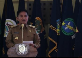 Pj Gubernur Sumatera Utara (Sumut) Hassanudin menghadiri Peringatan HUT ke-64 Persatuan Purnawirawan dan Warakawuri TNI-POLRI (PEPABRI) Sumatera Utara Tahun 2023,   di  Aula Tengku Rizal Nurdin Rumah Dinas Gubernur Jalan Sudirman Nomor 41 Medan, Selasa (12/9). (Diskominfo Sumut)