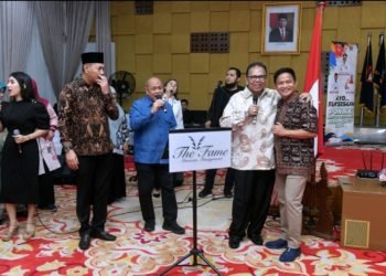 Penjabat (PJ) Gubernur Sumut Hassanudin bersilaturahmi dengan pimpinan dan anggota DPRD Sumut, di Aula Tengku Rizal Nurdin, Rumah Dinas Gubernur Sumut, Jalan Sudirman No. 41, Rabu malam (11/10/2023). (Diskominfo Sumut)