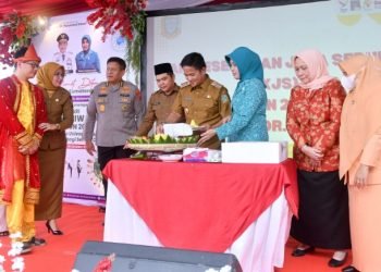 Pj Gubernur Sumut Hassanudin bersama Pj Ketua TP PKK Sumut Dessy Hassanudin menghadiri Peringatan Hari Kesehatan Jiwa Sedunia Tahun 2023 di UPTD Rumah Sakit Jiwa Prof Dr Muhammad Ildrem, Jalan Tali Air, Tuntungan, Medan, Senin (16/10/2023).  (Diskominfo Sumut)