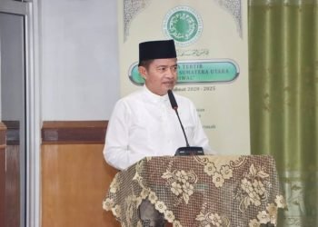 Penjabat (Pj) Gubernur Sumatera Utara (Sumut) Hassanudin  menghadiri Peringatan Maulid Nabi Besar Muhammad SAW Tahun 1445 H/2023 M dan Pelantikan Lembaga Ukhuwah Islamiyah MUI Sumut periode 2023-2025 di Aula Kantor  MUI Sumut, Jalan Majelis Ulama Nomor 3 Medan, Sabtu (7/10). (DISKOMINFO SUMUT)