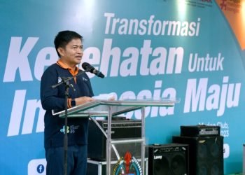 Pj Gubernur Sumut Hassanudin menghadiri Peringatan Hari Kesehatan Nasional (HKN) ke-59 tahun 2023 di Halaman Parkir Belakang Kantor Gubernur Sumut (Eks Medan Club), Jalan RA Kartini Medan, Minggu (19/11/2023). (Diskominfo Sumut)