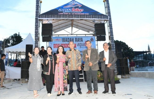 Ibadah raya kesuksesan Aquabike World Championship. (Suriono Brandoi)
