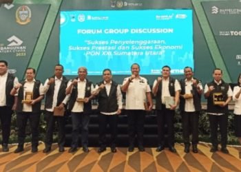 Forum Group Discussion (FGD) Sukses Penyelenggaraan PON XX1 2024 Aceh-Sumut, di Hotel Santika, Jalan Kapten Maulana Lubis, Medan, Rabu (13/12). (DISKOMINFO SUMUT)