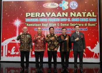 Penjabat (Pj) Gubernur Sumatera Utara (Sumut) Hassanudin  menghadiri perayaan Natal Oikumene Sumut di GPDI Maranatha di Jalan S Parman, dan Perayaan Natal RSUP Adam Malik, Jumat (15/12). (DISKOMINFO SUMUT)