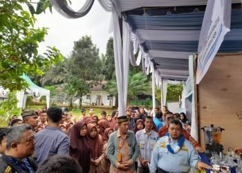 Bupati Tapsel Dolly Pasaribu di acara pembukaan Job Fair di SMKN.1 Marancar. (IST)