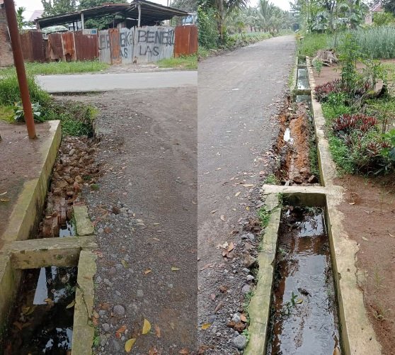Betapa rusaknya pengerjaan proyek yang didanai APBD Deli Serdang terekam dalam foto ini.