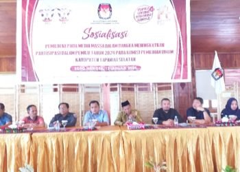 KPU Tapsel menyelenggarakan sosialisasi Pemilih kepada masmedia di dopo namora Supirok. (IST)