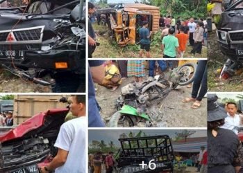 Kondisi kendaraan yang terlibat kecelakaan.