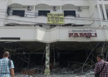 Lokasi ledakan pipa gas di Medan. 