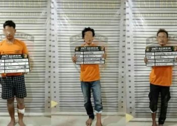 Tiga pelaku curanmor di Jalan Rahayu, Kecamatan Percut Sei Tuan.