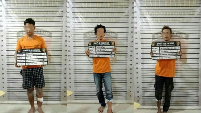 Tiga pelaku curanmor di Jalan Rahayu, Kecamatan Percut Sei Tuan.