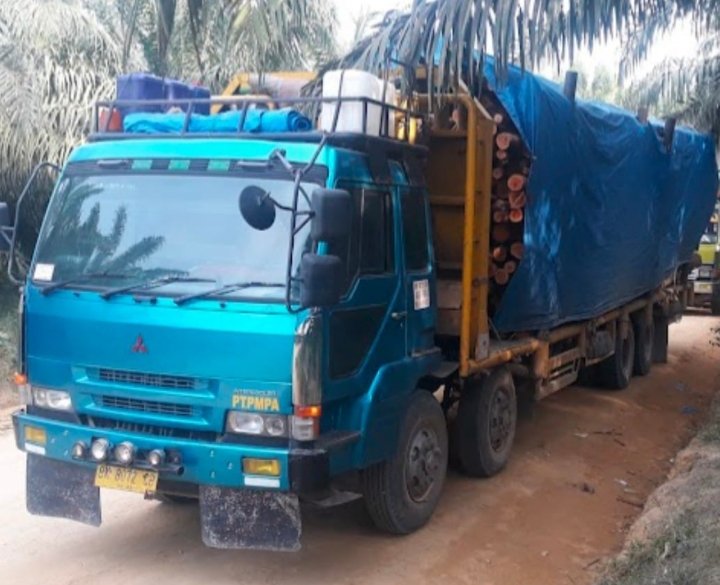 Truk Pengangkut Bahan Baku PT.TPL dari Sei Kabaro. (IST)