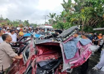 Kecelakaan maut beruntun di Bulu Pange Simalungun.