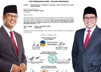 Capres Anies Baswedan bersama partai pendukung.
