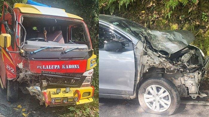 Suzuki Ertiga terlibat kecelakaan dengan bus penumpang di Kabupaten Toba.