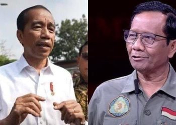 Presiden Jokowi dan Menko Polhukam Mahfud MD.