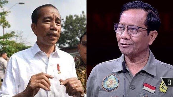 Presiden Jokowi dan Menko Polhukam Mahfud MD.