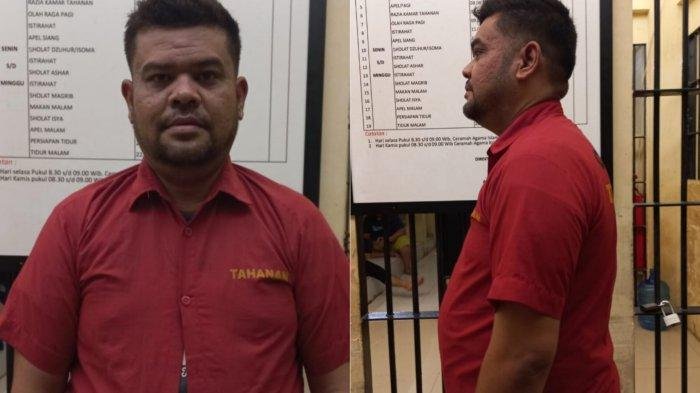 Kadisdik Pemkab Mandailing Natal Dollar Hafrianto Siregar saat ditangkap Polisi.