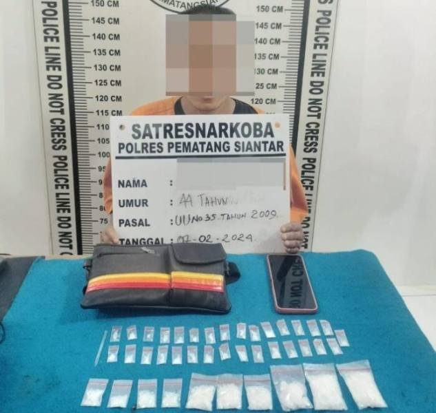 Bandar sabu yang diamankan Polres Pematangsiantar.