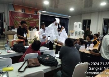 Penghitungan Suara Ulang di Kantor KPUD Toba. (IST)