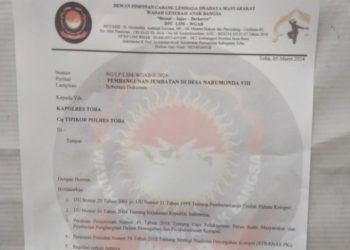 Tanda Terima Laporan Dari Tipikor Polres Toba. (IST)