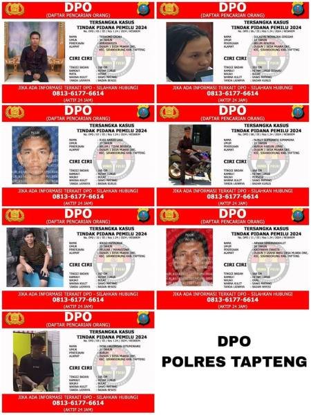 7 anggota KPPS di Tapteng yang jadi buronan polisi.