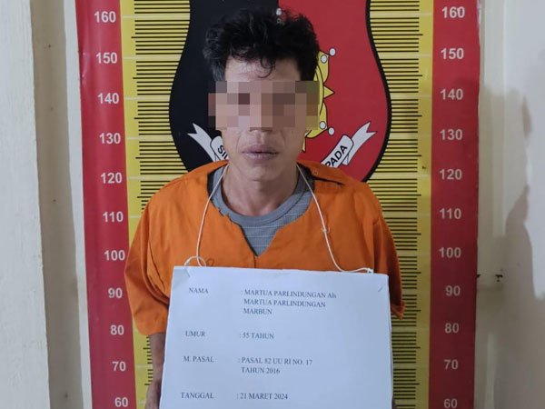 Martua P Marbun diamankan di Mapolres Padangsidimpuan. 