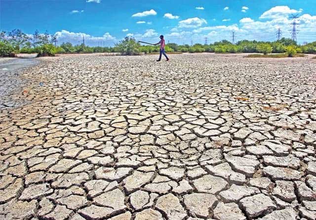 Kekeringan akibat musim kemarau.