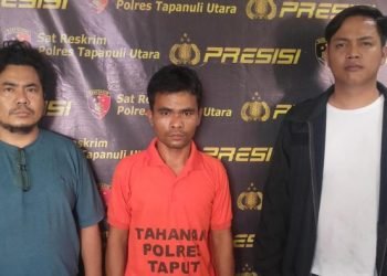 Januari Harahap usai ditangkap polisi.