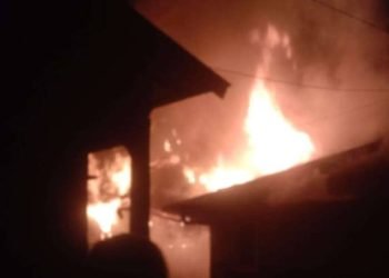 Lokasi kebakaran di Jalan Putri Malu, Kelurahan Semula Jadi, Kecamatan Datuk Bandar, Selasa (16/4/2024).