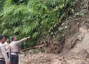 Longsor di Desa Lae Pangaroan, Kecamatan Silima Pungga-Pungga, Kabupaten Dairi.