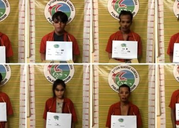 9 orang tersangka yang berhasil diamankan Polres Samosir selama Operasi Antik Toba 2024. 