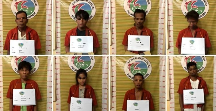 9 orang tersangka yang berhasil diamankan Polres Samosir selama Operasi Antik Toba 2024.