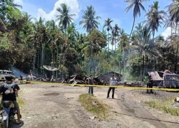 Lokasi kejadian kebakaran di Kelurahan Padangmatinggi, Kecamatan Padangsidimpuan Selatan.