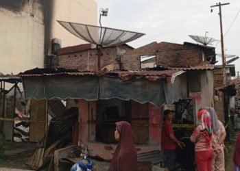 Kondisi rumah Suhartono usai dilahap api. 