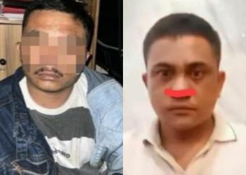 Tampang kedua pelaku pembakaran rumah Sempurna Pasaribu.