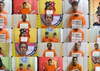 Kolase foto para tersangka yang diamankan. 