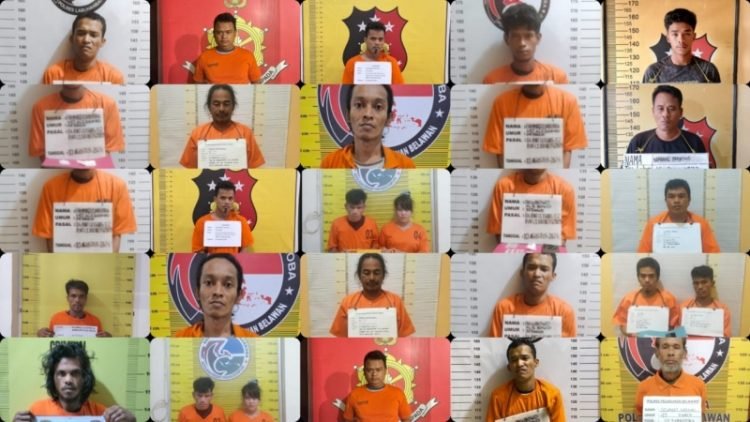 Kolase foto para tersangka yang diamankan. 