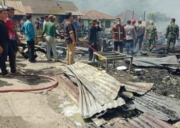 Rumah di Aceh Tengah yang terbakar rata dengan tanah.